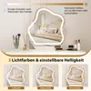 COSTWAY Coiffeuse Coiffeuse avec miroir LED, 3 modes Voir les images du produit 5