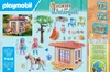 A Playmobil set featuring a stable, horses, and figures, with additional product images and text on the right side. Produktbild-Vorschau