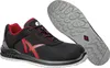 A pair of black and red safety shoes, with one shoe shown from the side and the sole of the other shoe shown from underneath. Anteprima dell’immagine prodotto