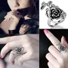 Gothic Damen Rose Flower Vine Legierung Emaille Fingerring Produktbild-Vorschau 5