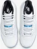 A top-down view of a pair of white Nike Air Jordan 11 Retro Legend Blue sneakers. Produktbild-Vorschau
