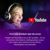 A young woman wearing headphones is looking at a laptop screen with the YouTube logo visible. Voir les images du produit