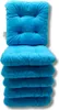 A stack of blue tufted seat cushions. Podgląd zdjęcia produktu