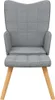 vidaXL Relaxsessel mit Hocker Hellgrau Stoff Produktbild-Vorschau 2