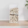 vidaXL Étagère à bois de chauffage Blanc 40x30x80 cm Acier Voir les images du produit 3