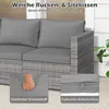 COSTWAY Sofa ogrodowa z polyratanu z poduszkami, 3-osobowa Podgląd zdjęcia produktu 5
