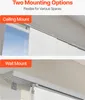 Two different mounting options for a curtain track system are shown: ceiling mount and wall mount. Náhľad obrázku produktu