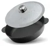 Ø28cm Gusseisenpfanne mit Aluminiumdeckel Bräter Schmortopf Produktbild-Vorschau 1