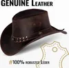 Buffalo Bill Herren Damen Western Cowboy Leder Hut in Braun Produktbild-Vorschau 3