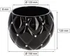A black ceramic pot with diamond-shaped indentations and small clear stones, with measurement indicators. Produktbild-Vorschau
