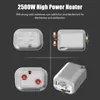 Four views of a white water heater tank against a dark gray background, with text describing its features. Produktbild-Vorschau