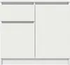 A white sideboard with two doors and a drawer. Voir les images du produit