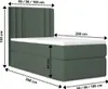 A diagram of a bed with dimensions indicated. Produktbild-Vorschau