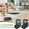 A family with a dog in a living room, with a robot vacuum cleaner and its charging station in the foreground. Podgląd zdjęcia produktu