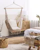 BELIANI Hängesessel Beige aus Buchenholz und Baumwolle Produktbild-Vorschau 4