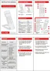 An instruction manual for a book reading light, showing its structure, specifications, operation, battery information, and warnings. Produktbild-Vorschau