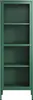 A tall, narrow green cabinet with glass doors and shelves. Anteprima dell’immagine prodotto