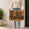 Relaxdays deurmat van kokosvezel, met de tekst "Hello", Productafbeelding-voorbeeld 6