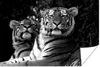 MuchoWow® Poster Tiger - Tiere - Schwarz - Weiß 30x20 cm - Produktbild-Vorschau 1