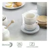 DOWAN 88ml Tasses à espresso en porcelaine avec soucoupes, Voir les images du produit 3