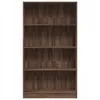 A tall, empty bookshelf with a wood grain finish. Podgląd zdjęcia produktu