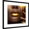 MuchoWow® MuchoWow® Gerahmtes Poster Frau - Gold - Lippen Produktbild-Vorschau 1