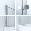 Badewannenfaltwand 120 x 140 cm Glaswand für Badewanne Produktbild-Vorschau 4