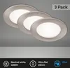 LED Einbauleuchten 3er Set IP44 7W silber 4000K Kunststoff Produktbild-Vorschau 2