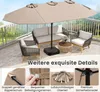 COSTWAY Parasol double 443x265cm avec support & manivelle , Voir les images du produit 6