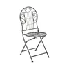 A black metal folding chair is shown against a white background. Podgląd zdjęcia produktu