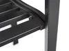 A close-up view of the black metal frame of a garden bench, showing the slatted seat and a support leg. Produktbild-Vorschau