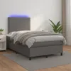 vidaXL Boxspringbett mit Matratze & LED Grau 120x190 cm Produktbild-Vorschau 4