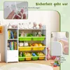 COSTWAY 4patrový dětský regál, regál na hračky s 8 úložnými Náhled obrázku produktu 7