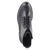 A top-down view of a black leather boot. Produktbild-Vorschau