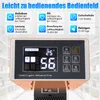 A close-up of a dehumidifier's control panel with feature callouts. Produktbild-Vorschau