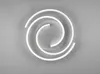 A modern, spiral-shaped LED ceiling light fixture with a brushed aluminum base, shown against a plain gray background. Anteprima dell’immagine prodotto
