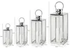 Laternen Set Edelstahl Silber Gartenlaterne 4er LED Produktbild-Vorschau 2
