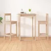 A bar table and two bar stools are set up against a white wall on a wooden floor. Produktbild-Vorschau