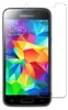 A screen protector is shown placed over a Samsung Galaxy S5 Mini smartphone. Produktbild-Vorschau