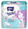 A pack of Bella for Teens Ultra Sensitive sanitary towels, featuring cartoon-style illustrations and product information. Náhľad obrázku produktu