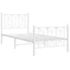 vidaXL Postel s čelem a podnožkou kovová bílá 90x190 cm Náhled obrázku produktu 3