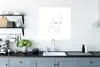 MuchoWow® Poster Mann - Gesicht - Schwarz - Weiß 75x75 cm - Produktbild-Vorschau 3