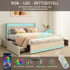Łóżko podwójne INONEFT, 140 x 200 cm, z 4 szufladami, Podgląd zdjęcia produktu 8