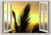 Leinwandbild fenster - palmen 60x40 cm Feeby gelb wandbild Produktbild-Vorschau 3