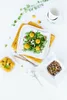 A top-down view of a table setting with food and a coffee cup. Produktbild-Vorschau
