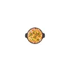 A top-down view of a pizza in a pan. Voir les images du produit