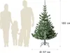 A family silhouette stands next to a Christmas tree with size indicators. Produktbild-Vorschau