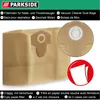 A product image showing vacuum cleaner dust bags with text overlays and close-up details. Produktbild-Vorschau