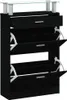 vidaXL Skriňa na topánky čierna 63x24x104 cm Materiál drevo Náhľad obrázku produktu 1
