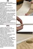 A person is holding a flexible panel, showing its thickness and texture. Another panel is shown partially unrolled on a floor. Produktbild-Vorschau